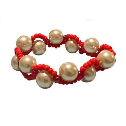 Wavy Red Big Pearls