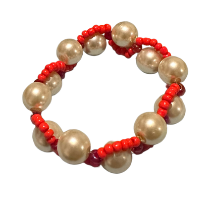 Wavy Red Big Pearls