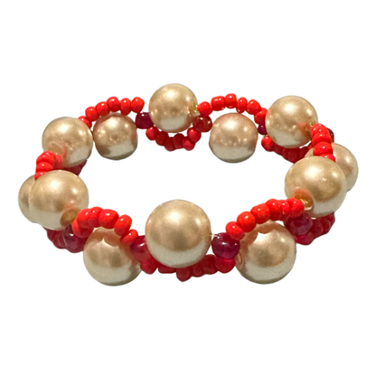 Wavy Red Big Pearls