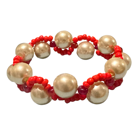 Wavy Red Big Pearls